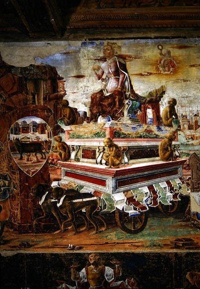 Fragment rydwanu Maia, od września: Triumf Wulkana, z Pokoju Miesięcy, 1467-70 autorstwa Ercole de Roberti