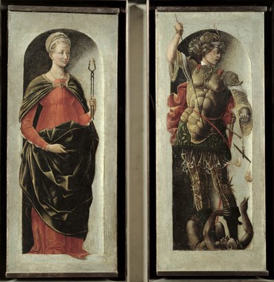 Św. Apollonia i Św. Michał, ok.1473 autorstwa Ercole de Roberti