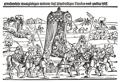 Fragment burty w sprawie tureckiej inwazji na Węgry autorstwa Erhard Schon