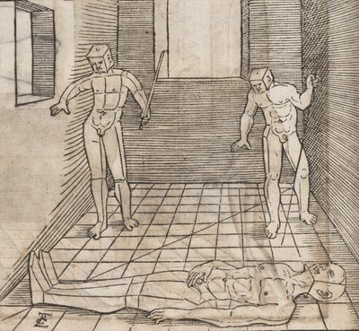 Ustalenie proporcji i położenia wybryków, 1538. autorstwa Erhard Schon
