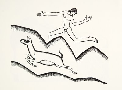 Skacząc po górach autorstwa Eric Gill