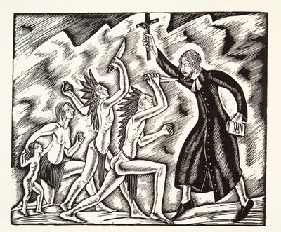 Atak, z Podróży i cierpienia księdza Jean de Brebeuf autorstwa Eric Gill