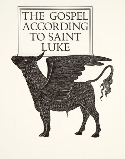 Czarne cielę św. Łukasza autorstwa Eric Gill