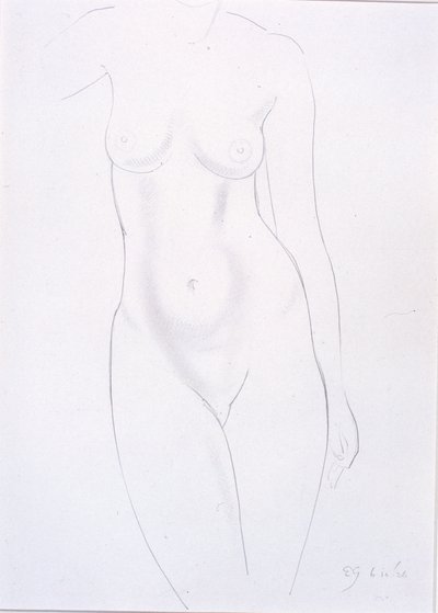 Tułów (ołówek na papierze wklejony na karton) autorstwa Eric Gill