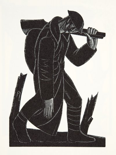 Westward Hoe!, według rysunku Davida Jamesa autorstwa Eric Gill