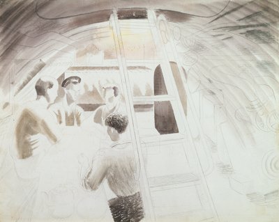 Men at Break (ołówek i pranie) autorstwa Eric Ravilious