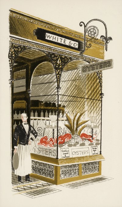 Bar ostryg, ok. 1938 r autorstwa Eric Ravilious