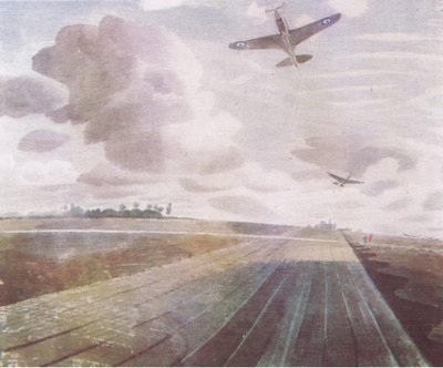 Perspektywa pasa startowego, 1941, z British Adventure opublikowanej przez Collins, 1947 autorstwa Eric Ravilious