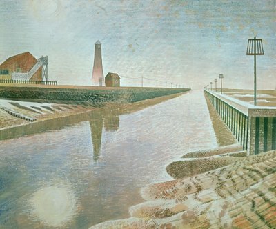 Przystań Żyta, 1938 (ołówek i wc na papierze) autorstwa Eric Ravilious