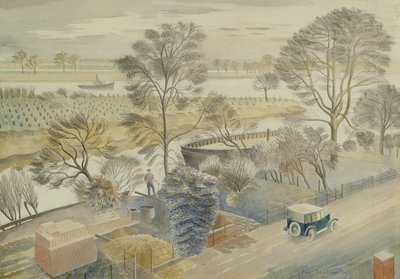 Rzeka Tamiza w Hammersmith autorstwa Eric Ravilious