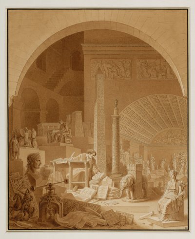 Vivant-Denon pracuje w pokoju Diany w Luwrze ... autorstwa Erich Lessing