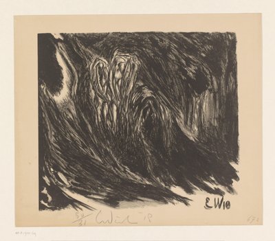 Kompozycja abstrakcyjna Das Trinklied vom Jammer der Erde (Li Tai Po) (tytuł oryginalny) autorstwa Erich Wichmann (signed by artist)