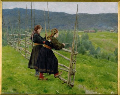 Na równinie. 1883 (obraz na płótnie) autorstwa Erik Theodor Werenskiold