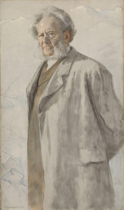 Portret Henrika Ibsena, 1895 autorstwa Erik Theodor Werenskiold