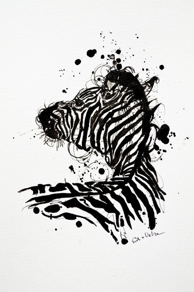 Dzika zebra – plama atramentu autorstwa Erik Van Velzen