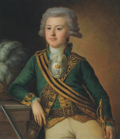 Portret Jakowa Iwanowicza Lichaczowa, podporucznika Siemionowskiego Pułku Ratownictwa, 1792 autorstwa Ermolay Dementyevich Kamezhenkov