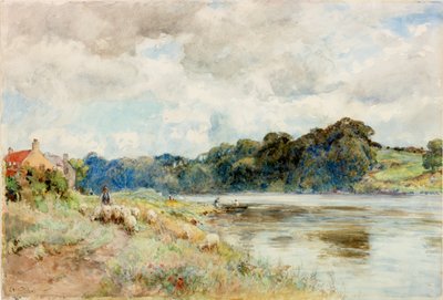 Na kokiecie, ok. 1902 (akwarela) autorstwa Ernest Albert Waterlow