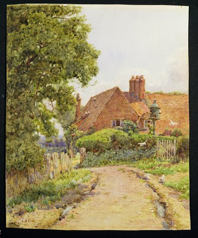 Dom wiejski w Hampshire w pobliżu Steep (wc na papierze) autorstwa Ernest Arthur Rowe
