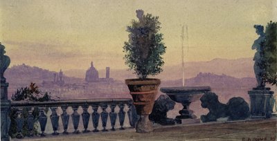Widok na Florencję z okolicznych wzgórz, 1904 autorstwa Ernest Arthur Rowe