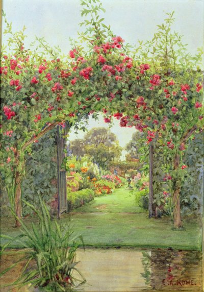 Crimson Rambler, Harleyford Manor, Marlow autorstwa Ernest Arthur Rowe