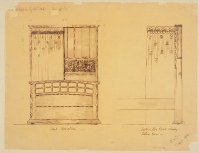 Projekt stelaża z angielskiego dębu, 1902 autorstwa Ernest Barnsley