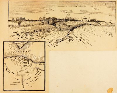 Obecny wygląd brytyjskich okopów w Yorktown autorstwa Ernest C. Peixotto