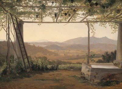 Fontanna i pergola we Włoszech autorstwa Ernest Christian Frederik Petzholdt