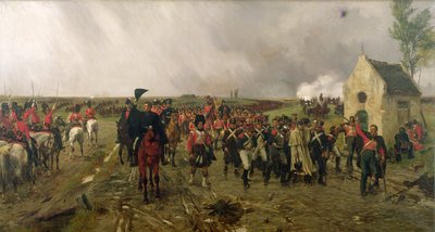 Marsz Wellingtona z Quatre Bras do Waterloo, 1878 r. autorstwa Ernest Crofts