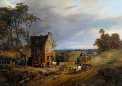 Aresztowany przed karczmą. Obraz Ernesta Delahaye (1855-1921) XIX wiek. Compiegne, Narodowe Muzeum Zamkowe. autorstwa Ernest Delahaye