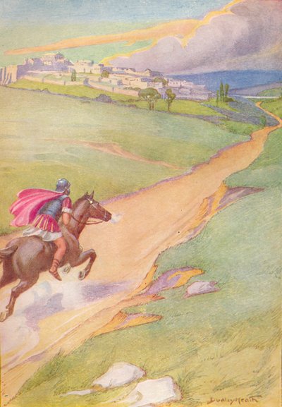 Widziano posłańca pędzącego konia w kierunku miasta, ok. 1912 r. 1912 r autorstwa Ernest Dudley Heath
