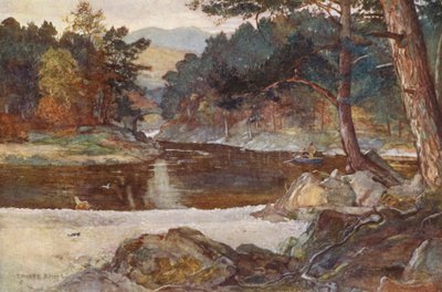 Rzeka Tummel w Pitlochry (kolorowa litografia) autorstwa Ernest Edward Briggs
