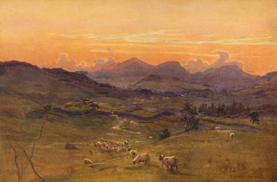 Dolina Ken, wieczór (kolorowa litografia) autorstwa Ernest Edward Briggs