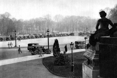 Rond Point i Georges Clemenceau Place, Paryż, 1931. autorstwa Ernest Flammarion