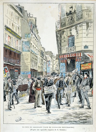 Widok na Rue de Croissant w 11 okręgu paryskim, 1893 r. autorstwa Ernest Grenier