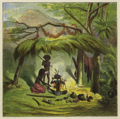Rodzina Ashanti pije herbatę autorstwa Ernest Henry Griset
