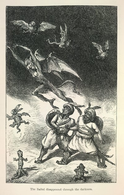 Ilustracja z filmu "Vikram i wampir" Richarda Francisa Burtona autorstwa Ernest Henry Griset