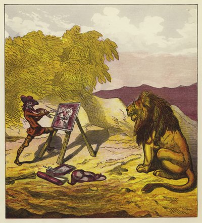 John Bold maluje lwa autorstwa Ernest Henry Griset
