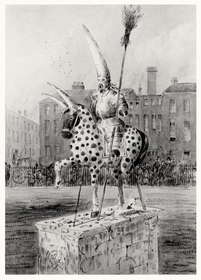 Statua na Leicester Square, w środę rano 17 października 1866 (pióro i atrament i toaleta na papierze) autorstwa Ernest Henry Griset