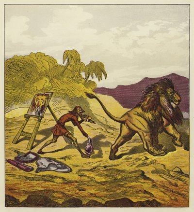 Lew opuszcza Johna Bold autorstwa Ernest Henry Griset