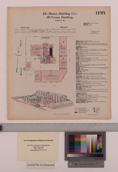 Hannis Distilling Co.s Mount Vernon Distillery, Maryland, Hexamer General Surveys, 1880 autorstwa Ernest Hexamer