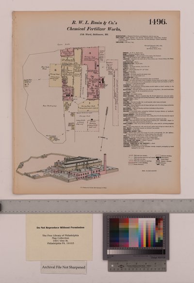 R.W.L. Rasin & Co. Chemical Fertilizer Works, Baltimore, Maryland, Hexamer General Surveys, 1880 autorstwa Ernest Hexamer