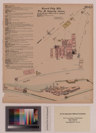 Record Pulp Mill, Elkton, Maryland, Hexamer General Surveys, 1808 autorstwa Ernest Hexamer