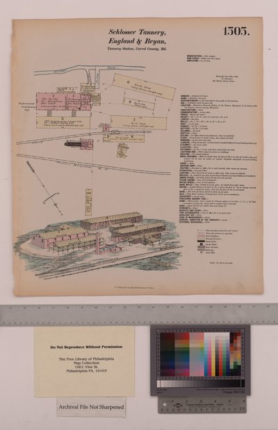 Schlosser Tannery, Anglia i Bryan Garbary Station, Maryland, Hexamer General Surveys, 1880 autorstwa Ernest Hexamer