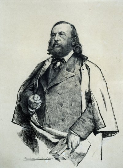 Portret poety Théophile Gautiera 1811-1872, 1879. autorstwa Ernest Karlovich Liphart