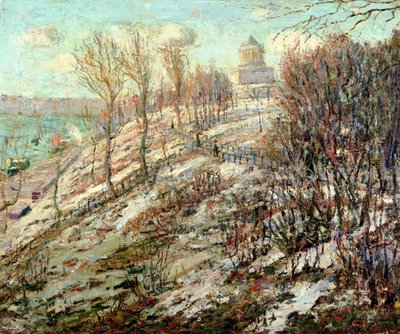 Grobowiec Granta, Pomnik Narodowy Nowego Jorku, Zima (olej na płótnie) autorstwa Ernest Lawson