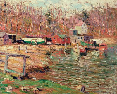 Scena rzeki Harlem (olej na masonit) autorstwa Ernest Lawson