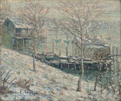 Zimowa scena rzeki Harlem, ok. 1910 r autorstwa Ernest Lawson