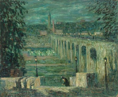 Wysoki most nocą, Nowy Jork, ok. 1930 r. 19101920. autorstwa Ernest Lawson