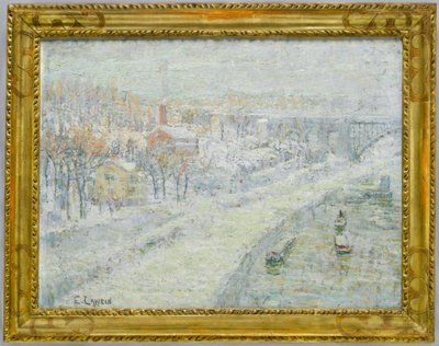 Pejzaż zimowy: Most Waszyngtona, ok. 1907-10 (olej na płótnie) autorstwa Ernest Lawson