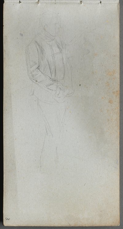 Szkicownik, strona 03: Studium postaci. autorstwa Jean Louis Ernest Meissonier